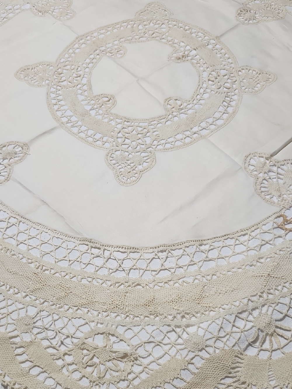 Handmade Cream Crochet Tablecloth